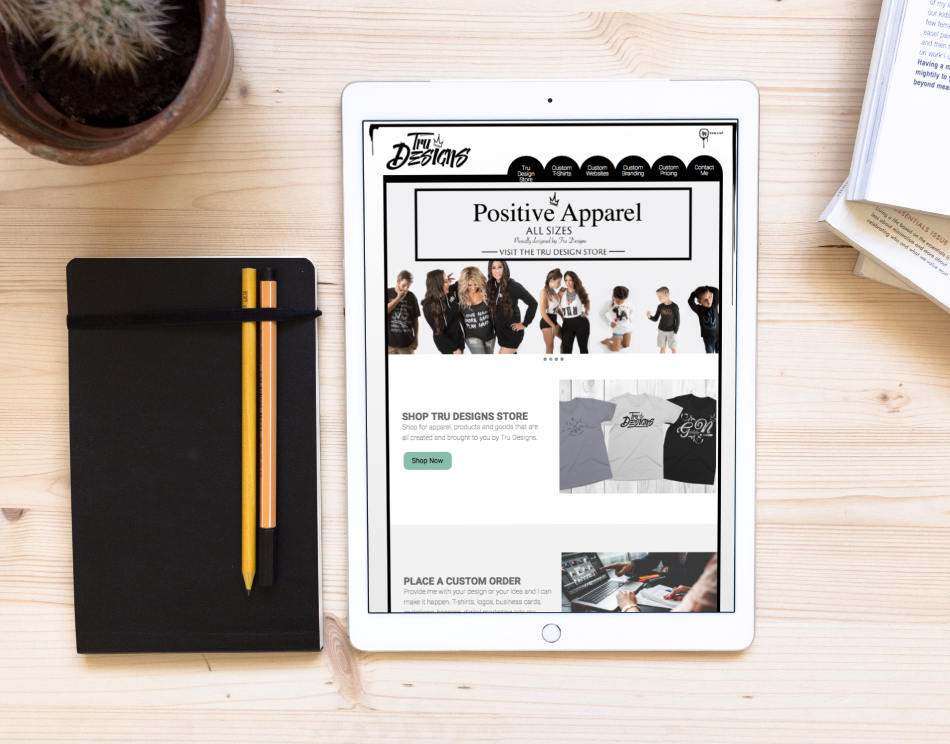 Tru Designs website mockup